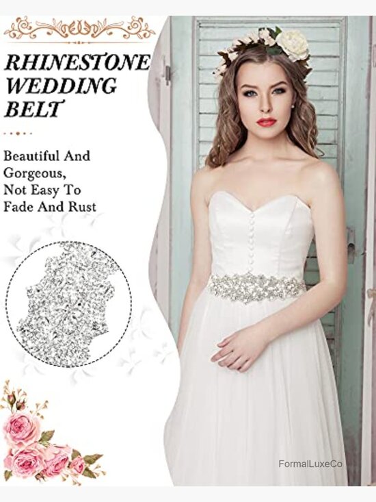 3 Rhinestone Bridal Wedding Sash Belts Crystal Sashes for Formal Evening Dress